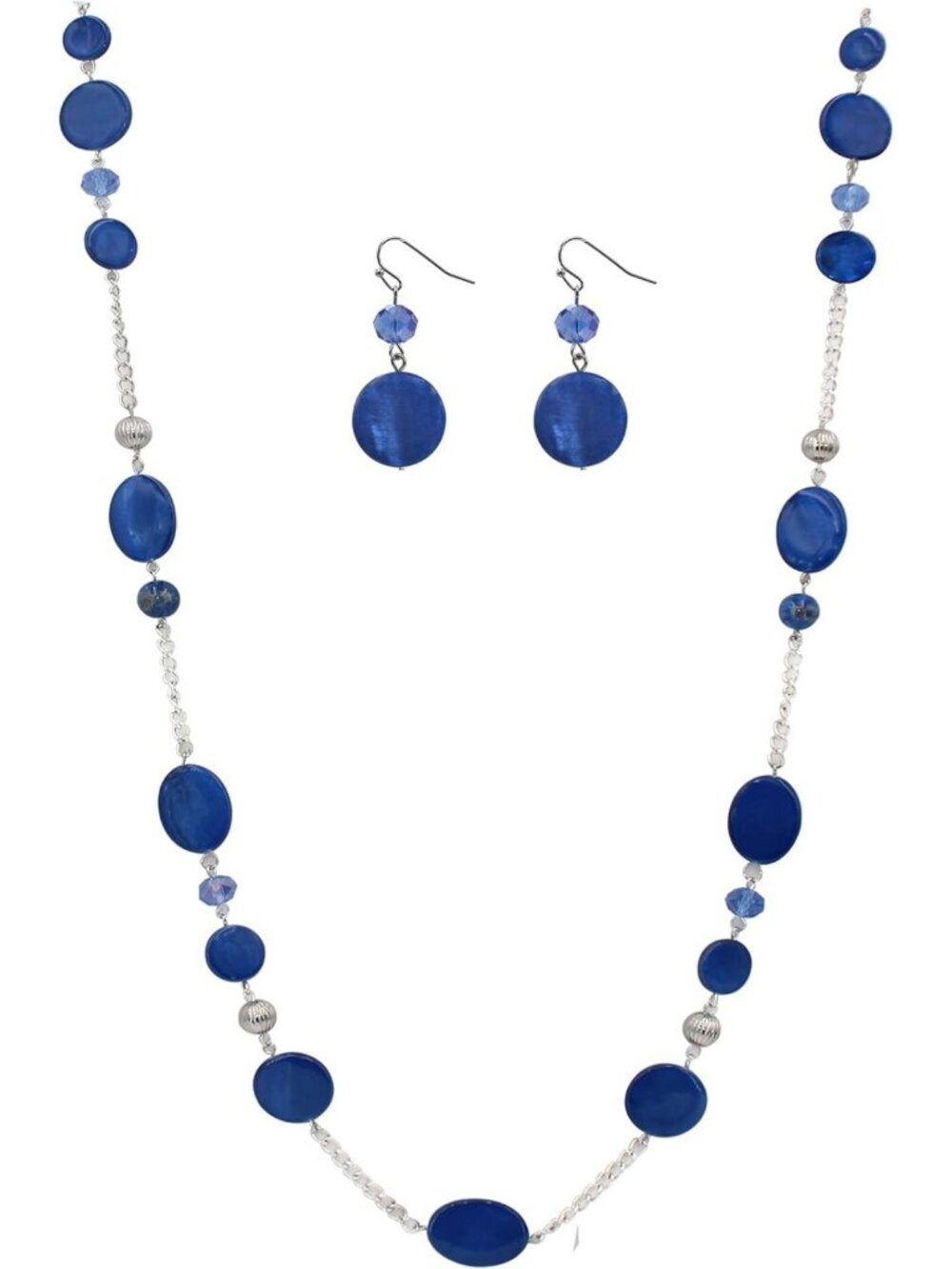 Colorful Long Bead Necklace & Earring Set | Multi-Color Shell Stone Jewelry Gift